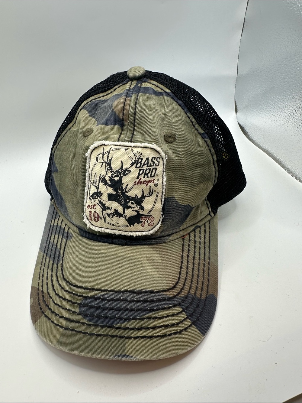 Bass Pro Shops Youth Camo Mesh Trucker Hat Deer Patch Snapback